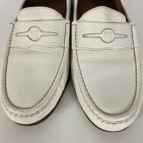 Florsheim Royal Imperial Loafers Slip On Shoes Mens 9.5 D White Leather 75404 - Picture 6 of 14